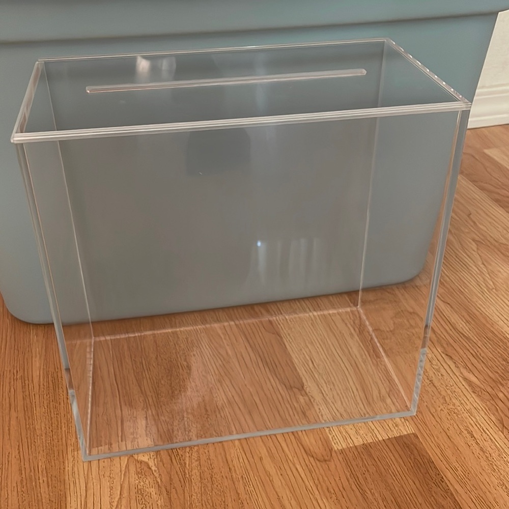 Clear Card box for wedding or baby shower. Bought then used once for wedding.